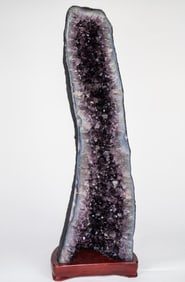 Top-notch Amethyst Cathedral Geode on Wood Stand