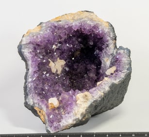Amethyst Vug Geode with Fluorescent Calcite Crystals
