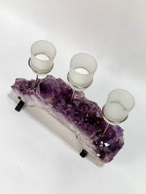 Amethyst Crystal Cluster Candelabra