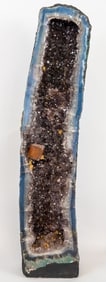 41 Inch Tall Amethyst Cathedral Geode with Huge Calcite Cube