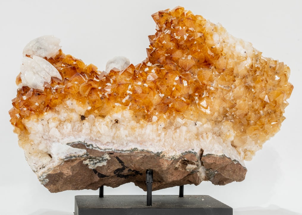 Citrine Cluster With Fluorescent Calcite Crystals (1 of 3)