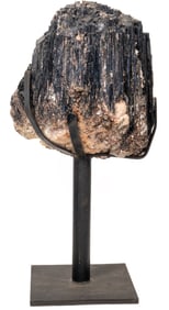 Colossal 200LB Black Tourmaline Specimen on Stand