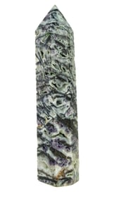 Fluorite and Druzy Obelisk Tower With Caverns