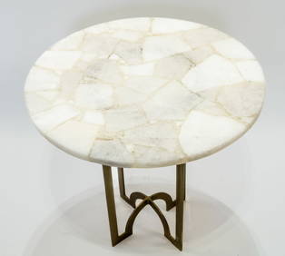 Inlaid Quartz Accent Table (1 of 1)