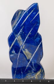 Polished Lapis Lazuli Freeform with Pyrite and Calcite Streaking
