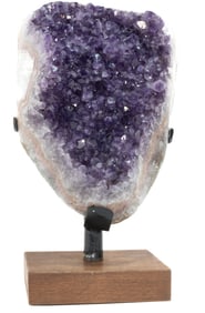Uruguayan Amethyst Cluster on Custom Wood Stand