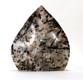 Black Tourmaline and Quartz Crystal Flame Point