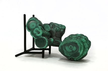 Two Malachite Stalactite Formations