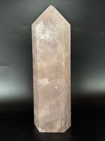 Large Translucent Rose Quartz Obelisk With Inclusions
