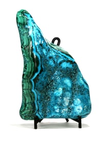 Polished Malachite and Chrysocolla Specimen - Repaired