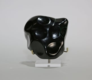 Rare Dark Polished Bullseye Malachite Specimen