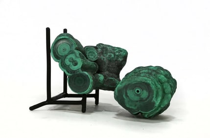 Two Malachite Stalactite Formations