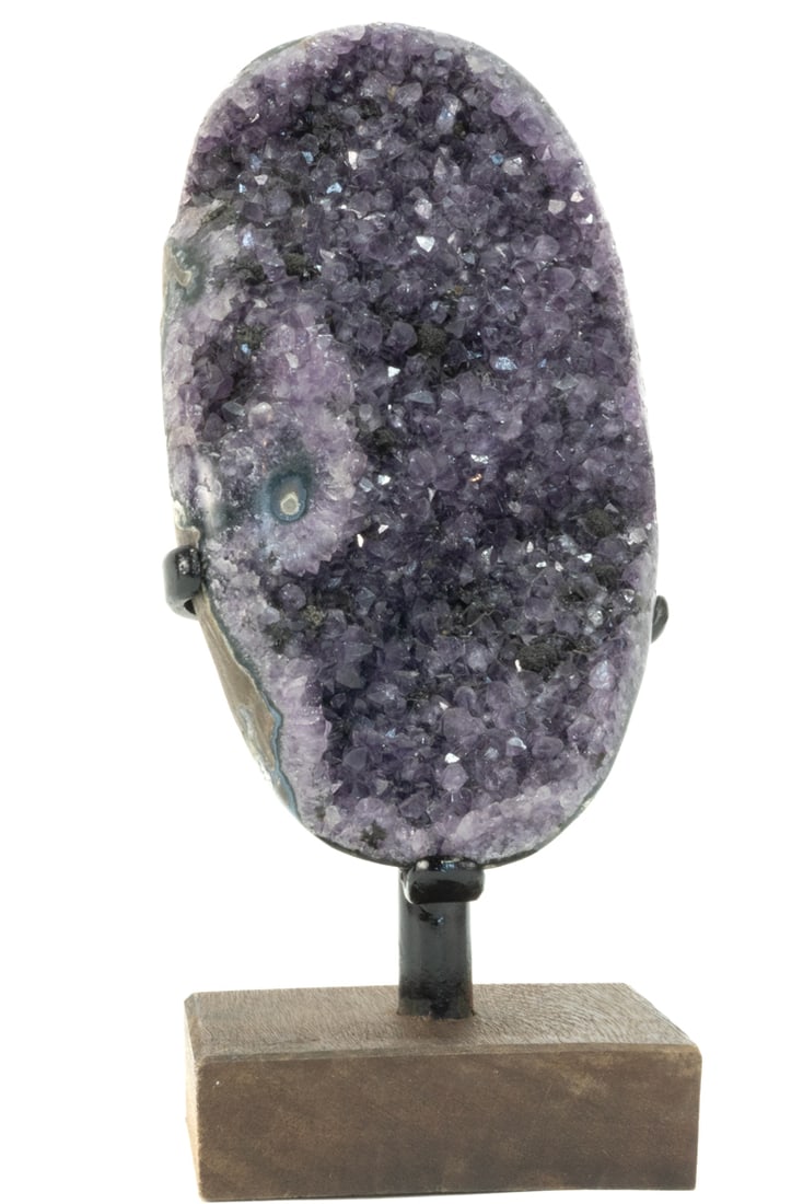 Uruguayan Amethyst Cluster on Custom Wood Stand (1 of 2)