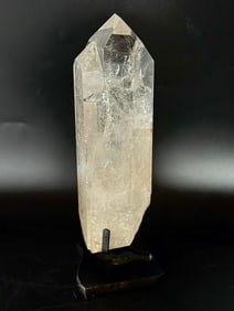 Clear Twinned Quartz Crystal Point With Inclusions