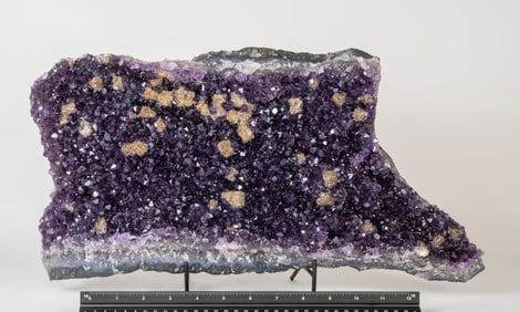Exceptional Quality Amethyst Crystal Cluster with Calcite Deposits