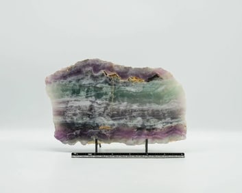 Green, Purple and Pink Fluorite Slab