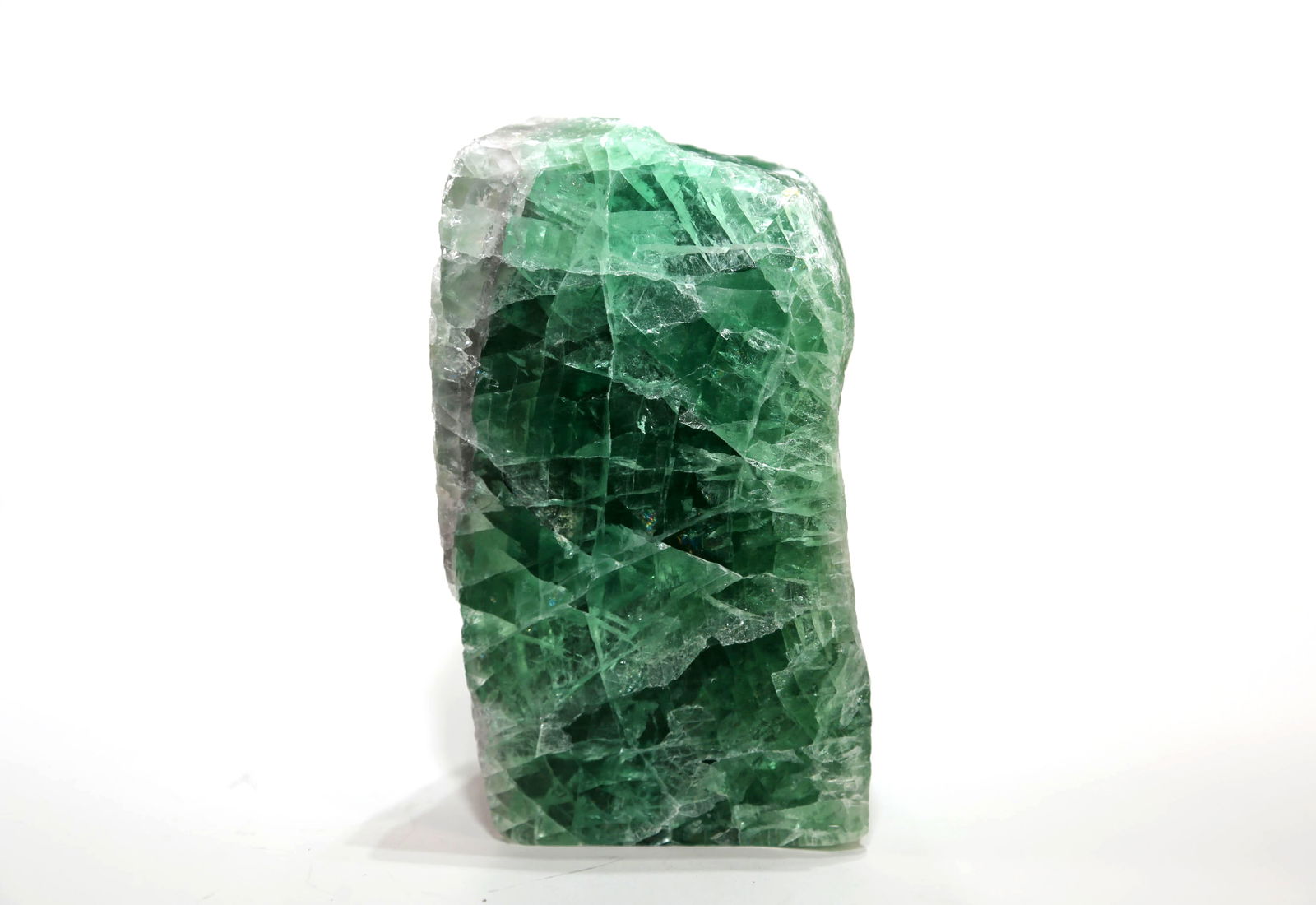 Polished Green Fluorite Formation: Polished green fluorite formation. 6" x 3.25" x 3. 5 pounds, 2 ounces.