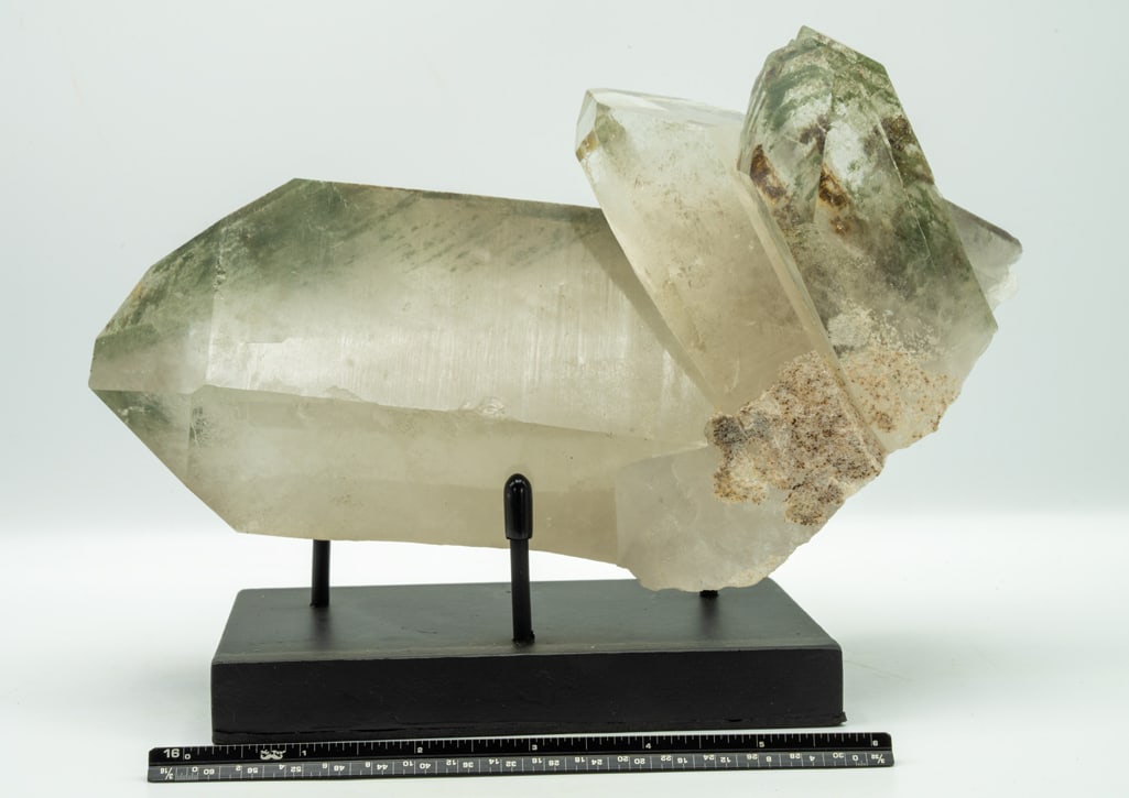 Rare Chlorinated Quartz Cluster: Rare, large chlorinated quartz cluster with incredible inclusions. 5.75” x 9.25” x 4”. 5 pounds, 11 ounces.