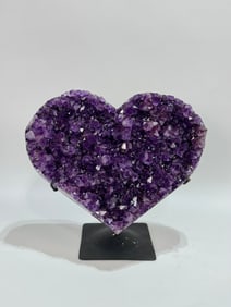 Dark Purple Amethyst Heart on Stand