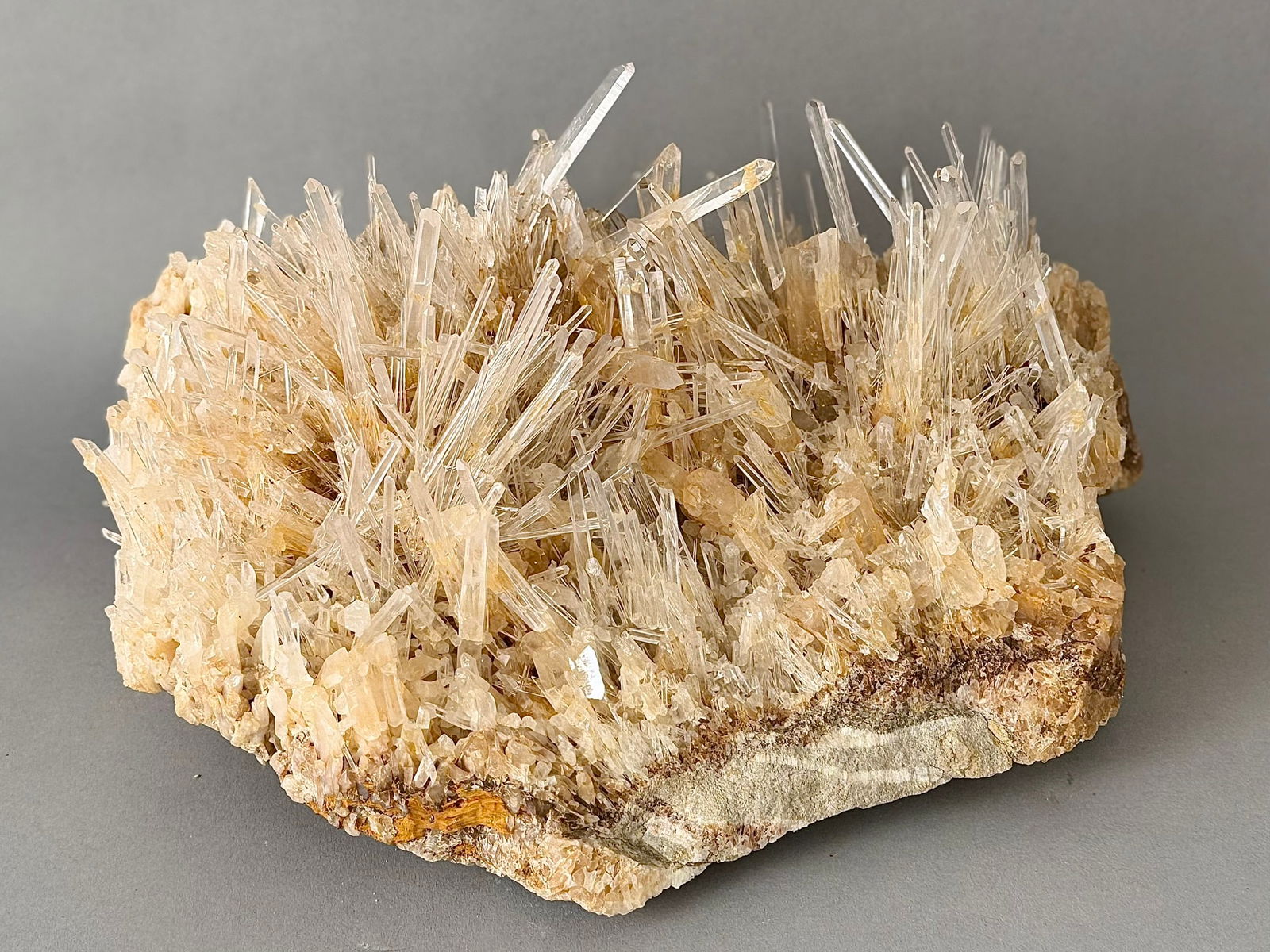 Rare Blue Smoke Quartz Needle Cluster: New find! Beautiful and rare Blue Smoke Quartz needle cluster from La Belleza, Santander, Colombia. 9” x 11.5” x 6.5”. 17 pounds, 4 ounces.