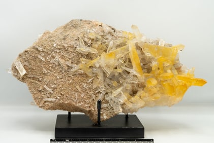 Double-sided Golden Healer Quartz Cluster with Orange Shading