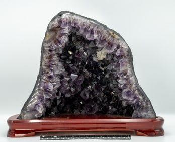 Amethyst Cathedral Geode on Wood Stand
