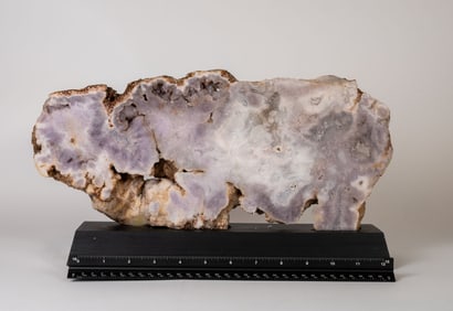 Pink Amethyst Buffalo on Wood Stand