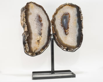 Agate Butterfly Wings on Metal Stand