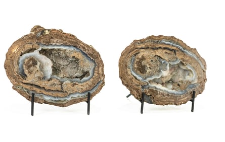 Polished Thunderegg Geode Pair