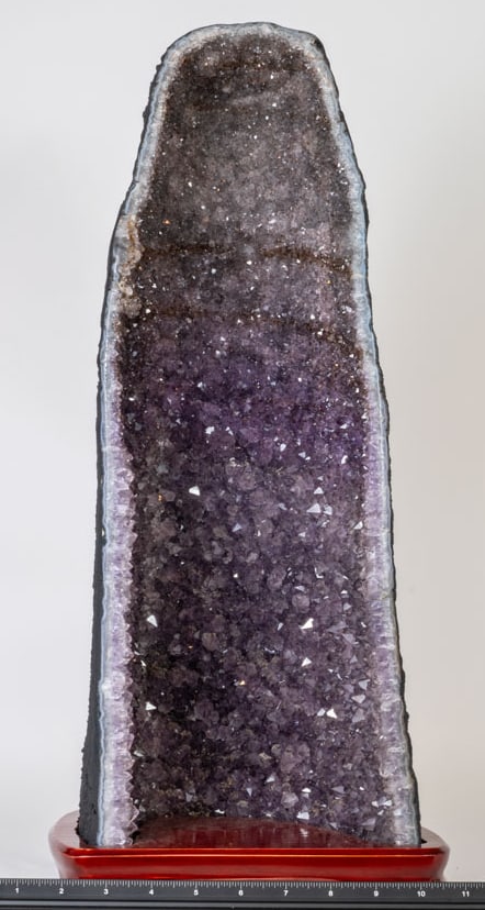Tall Amethyst Cathedral Geode on Wood Stand (1 of 3)