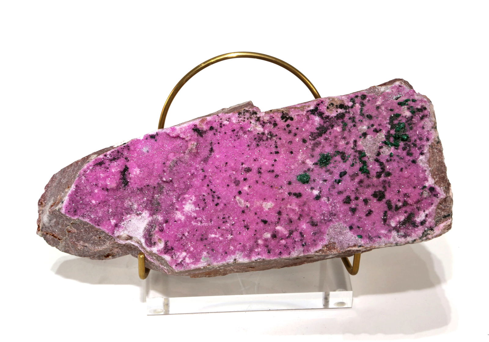 Pink Cobaltoan Calcite and Malachite Formation (1 of 2)