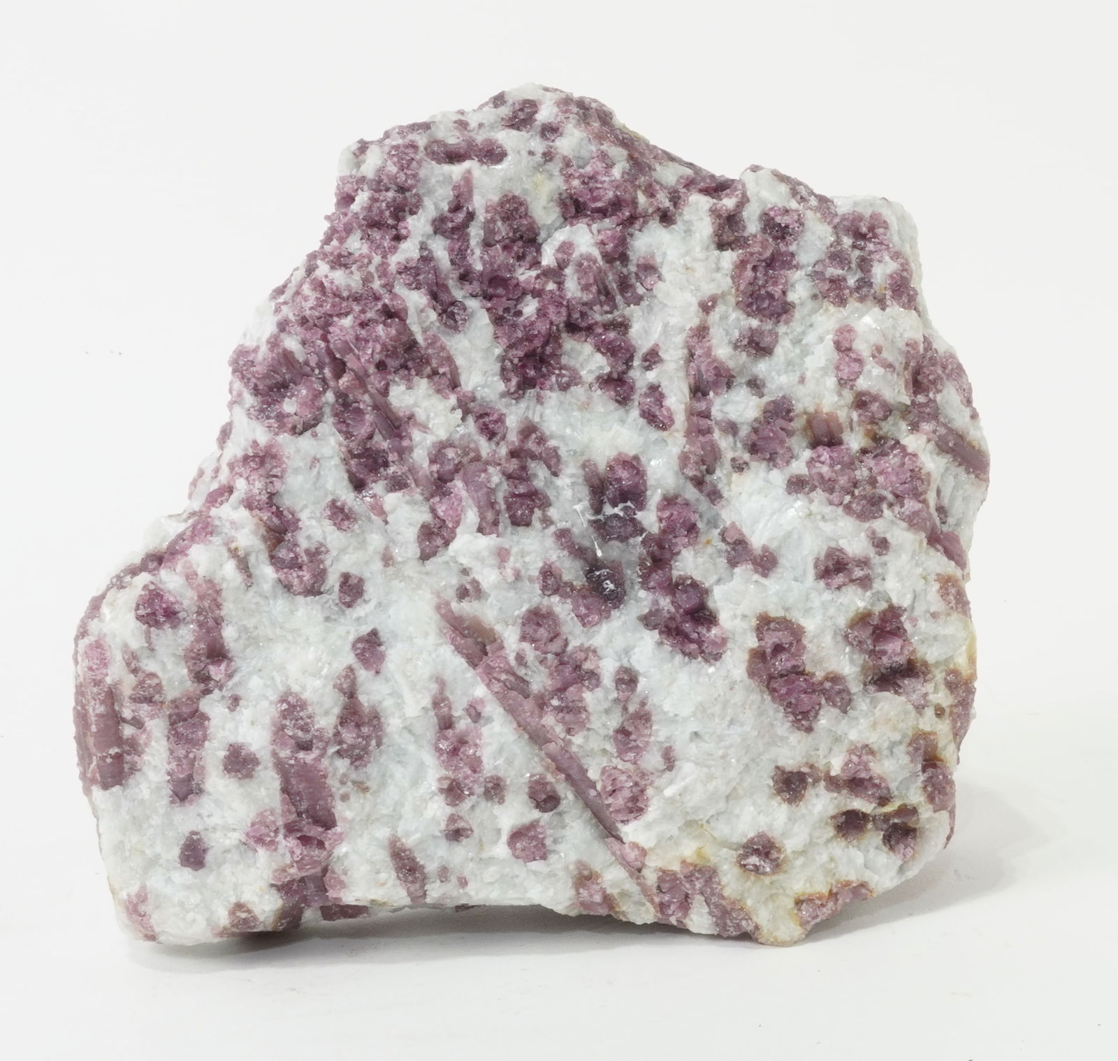 Pink Rubellite Tourmaline And Quartz Formation: Pink rubellite tourmaline and quartz formation. 6" x 6.5" x 2.5". 4 pounds, 9 ounces.