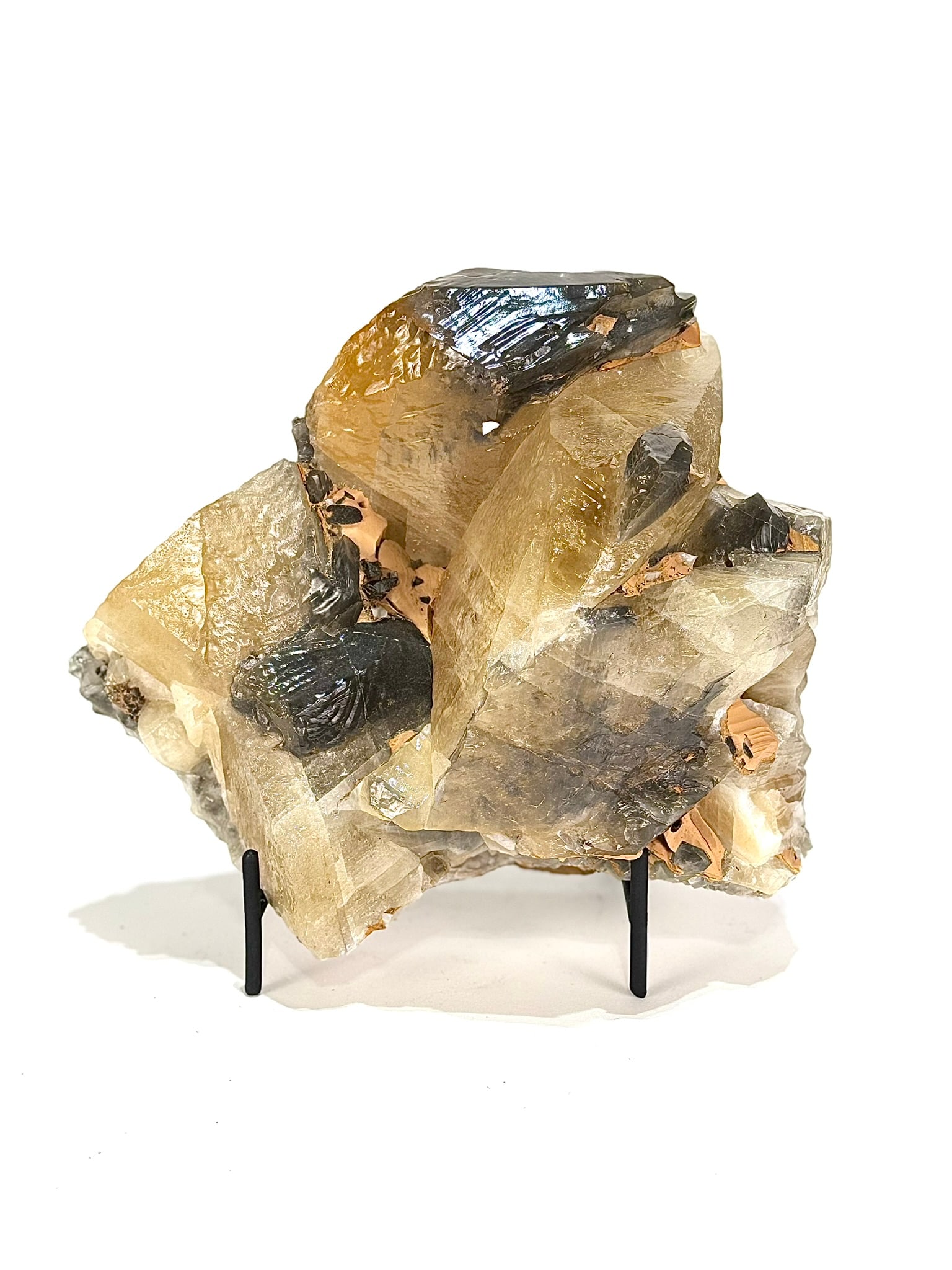 Golden Yellow Calcite Formation: Golden yellow calcite formation with huge blades. 8” x 7” x 4”. 8 pounds, 2 ounces.