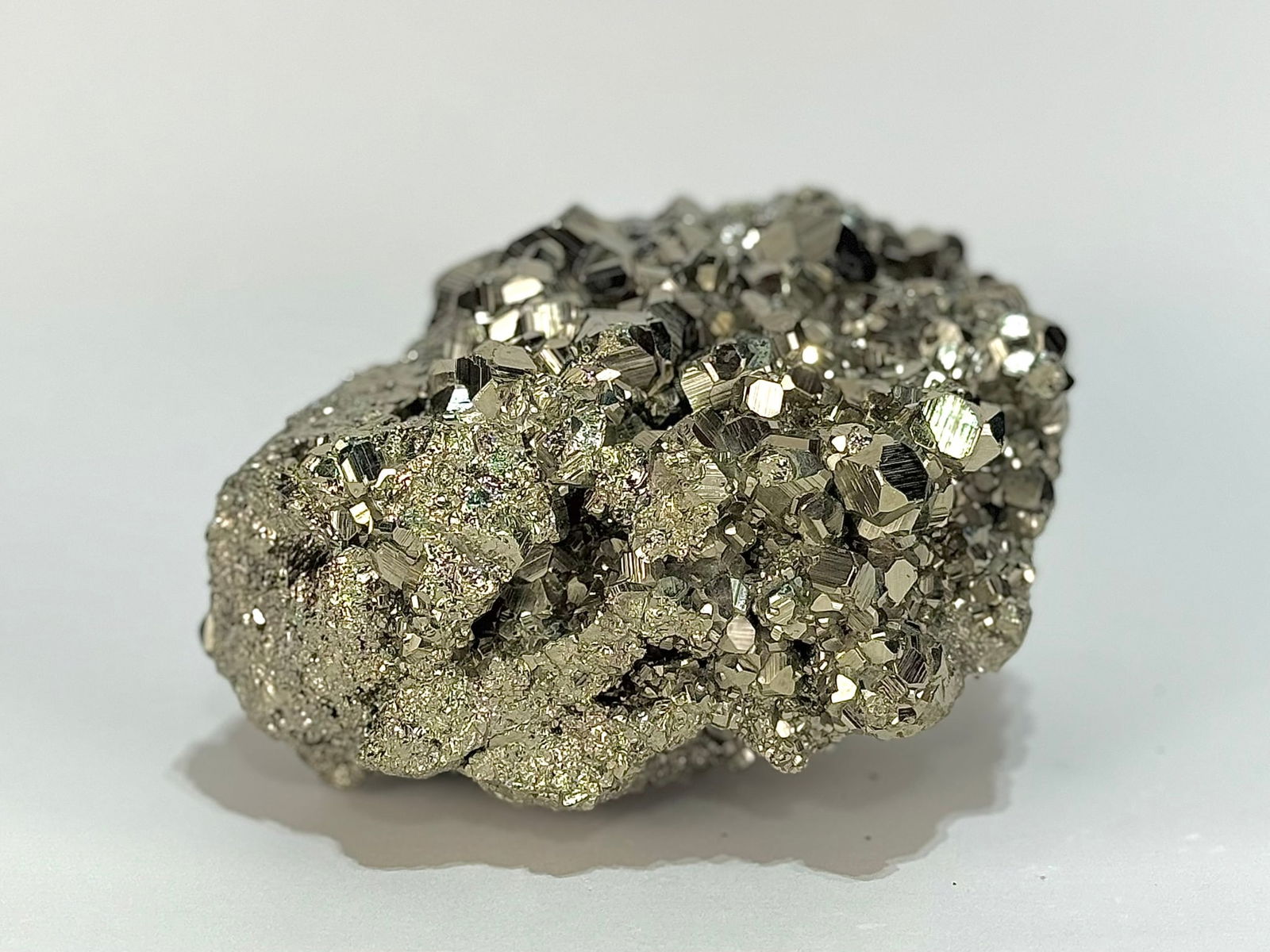 Top-notch Pyrite Formation: Stunning and bright top-quality octahedron pyrite formation from the Huanzala Mine in Ancash, Peru. 4.5” x 5.5” x 4”. 5 pounds, 14 ounces.