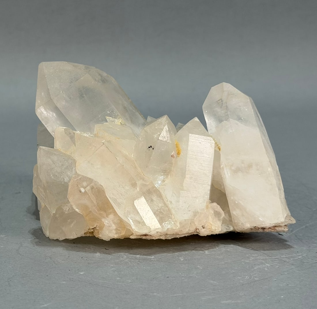 Quartz Cluster: Quartz cluster from the Kullu District in India. 4" x 6” x 4”. 2 pounds.