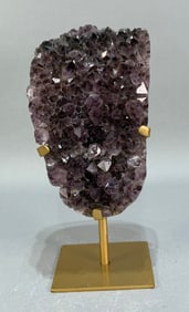 Amethyst Cluster on Metal Stand