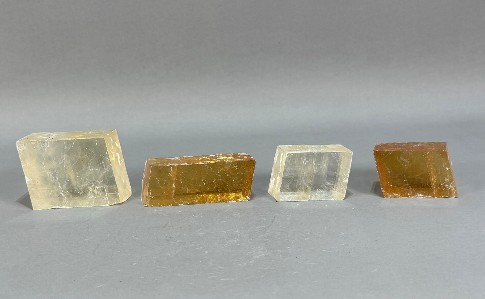 4 Large Optical Calcite Rhomboids (1 of 3)