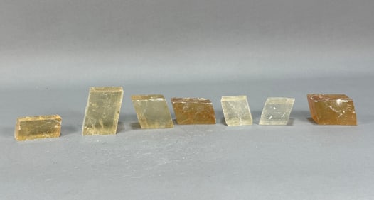 7 Optical Calcite Rhomboids