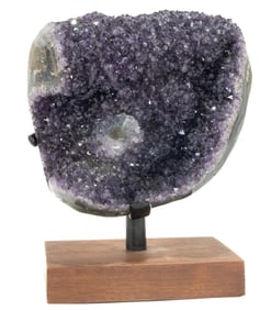 Uruguayan Amethyst Cluster on Custom Wood Stand