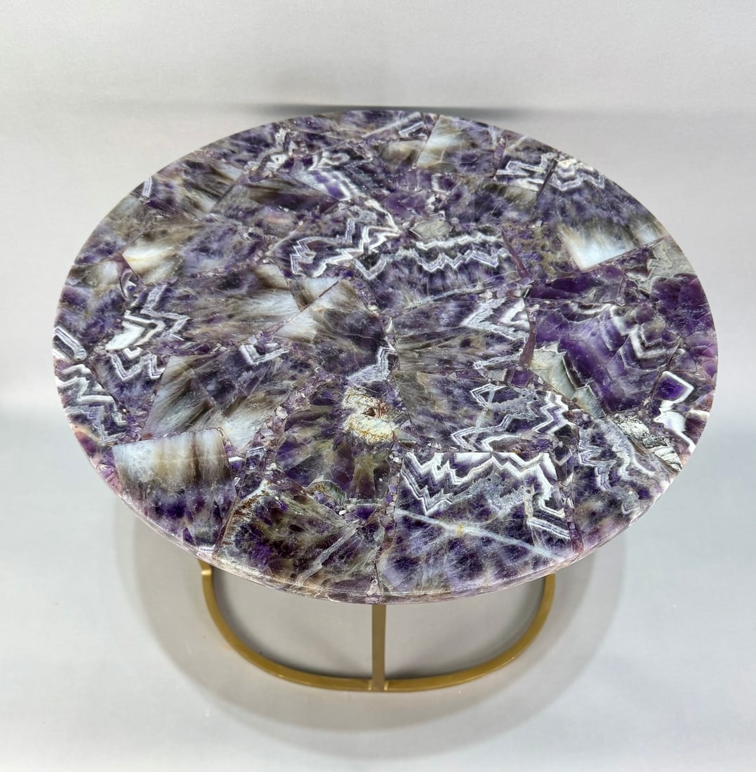 Inlaid Amethyst Side Table - 2