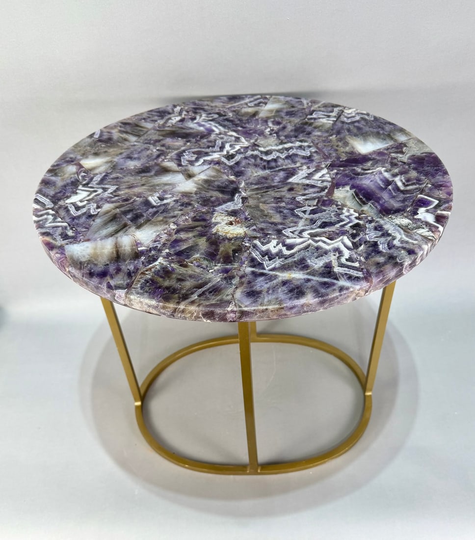 Inlaid Amethyst Side Table - 3