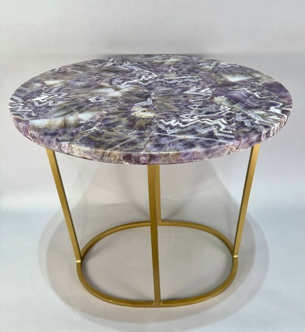 Inlaid Amethyst Side Table - 4