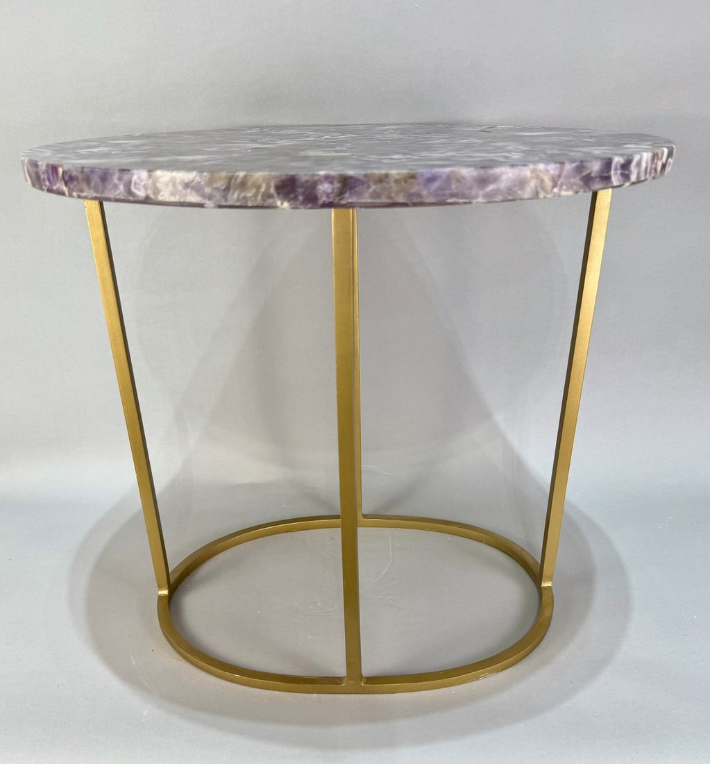 Inlaid Amethyst Side Table - 5