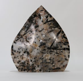 Black Tourmaline and Quartz Crystal Flame Point