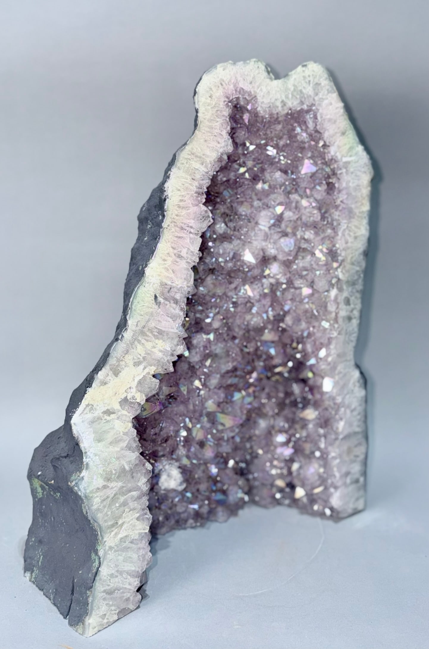 Titanium Aura Rainbow Amethyst Cathedral Geode - 5