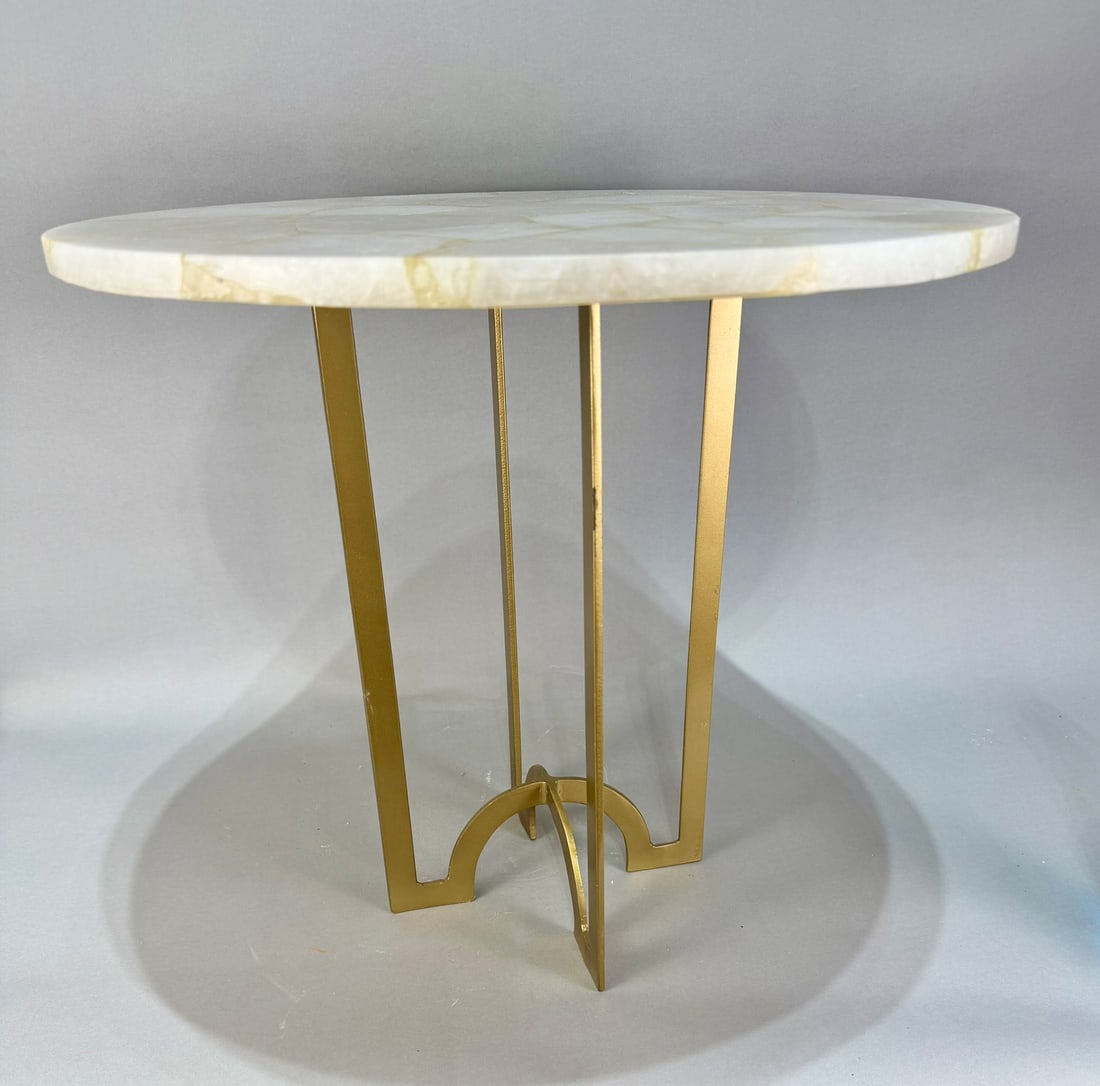 Inlaid Quartz Side Table - 3