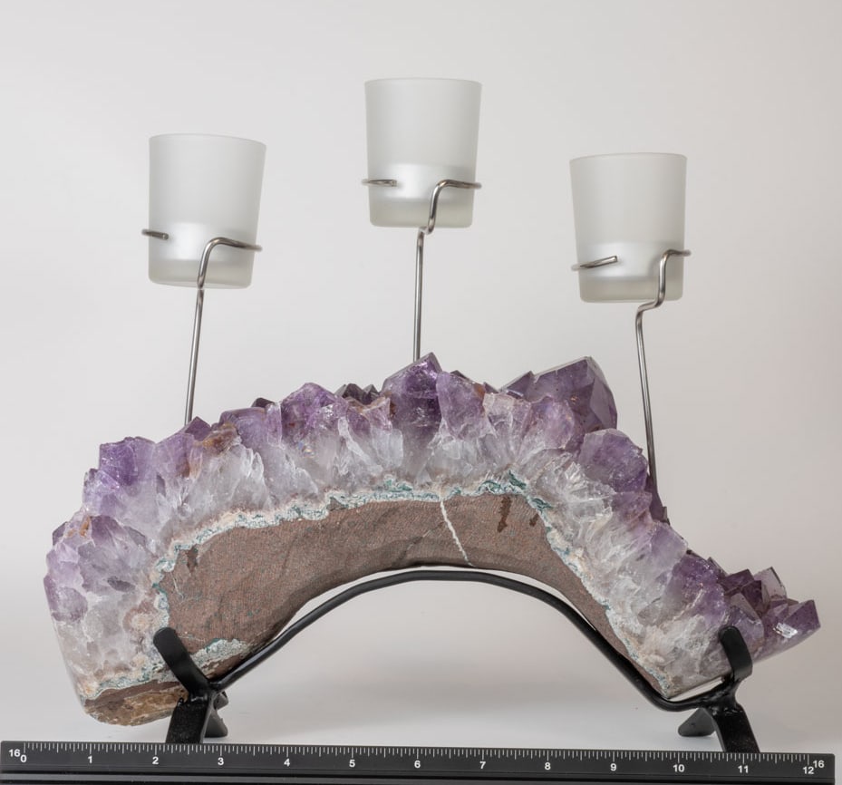 Amethyst Crystal Cluster Candelabra - 2