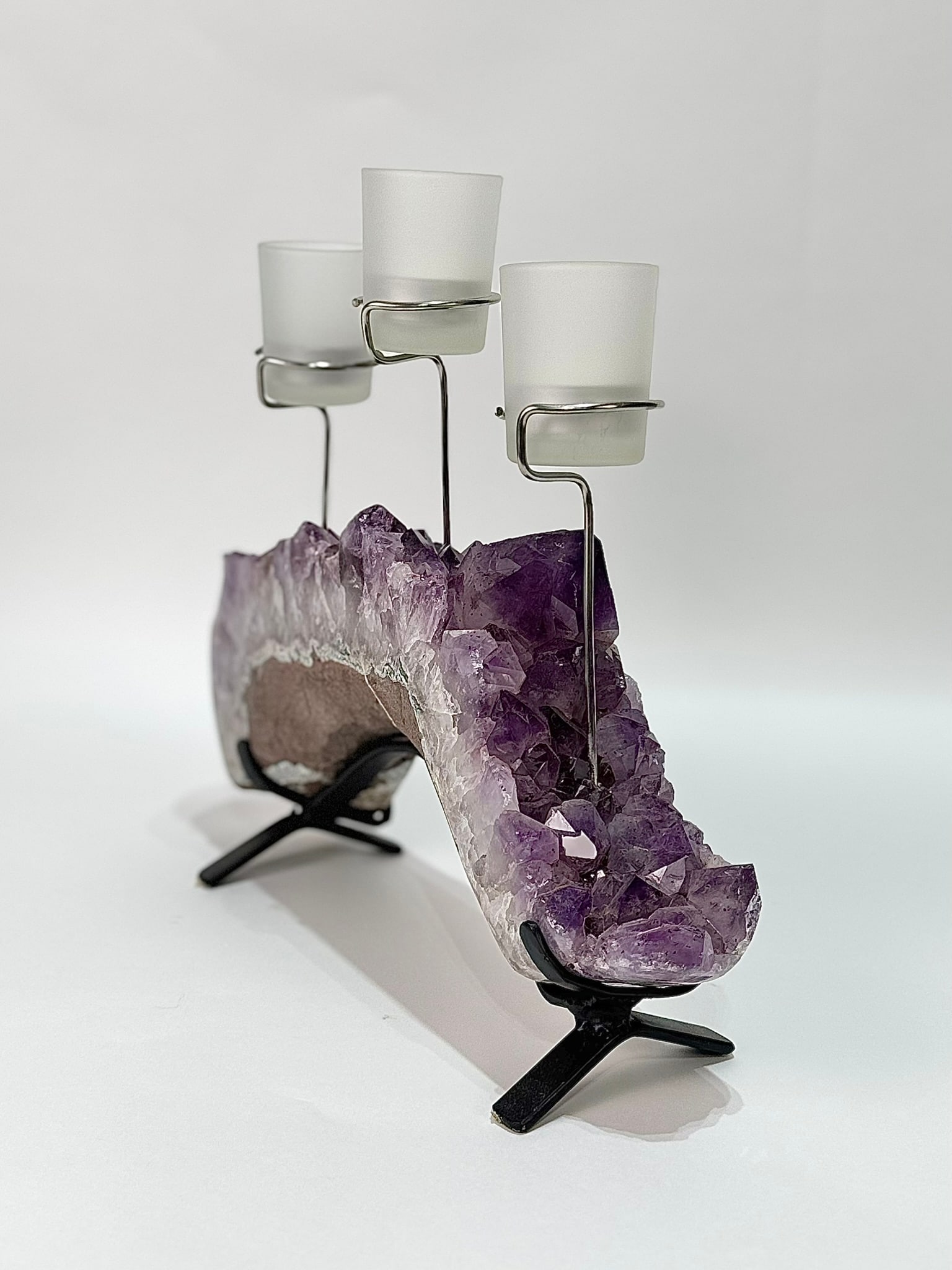 Amethyst Crystal Cluster Candelabra - 3