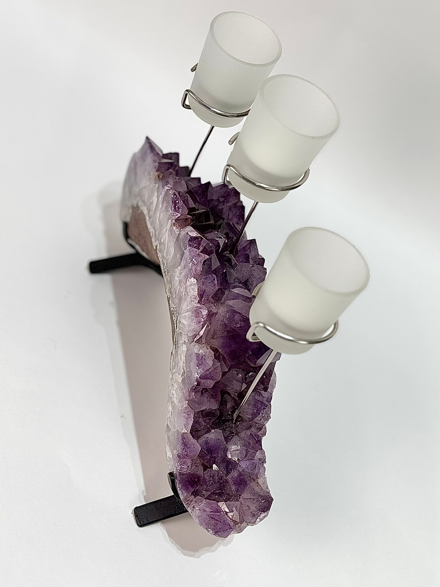 Amethyst Crystal Cluster Candelabra - 4
