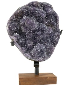 Uruguayan Amethyst Cluster on Custom Wood Stand